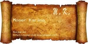 Moser Karina névjegykártya